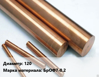 Круг бронзовый 120 Марка: БрОФ7-0.2, т, н/д, литой,тянутый,горячекатаный, по запросу цена от 986292 сом / т, где купить, условия доставки в Оше и Ошской области